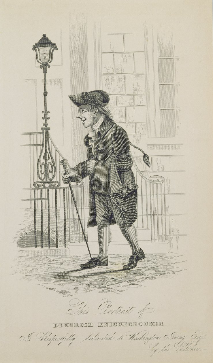 Diedrich Knickerbocker, dedikeret til Washington Irving (1783-1859) af American School