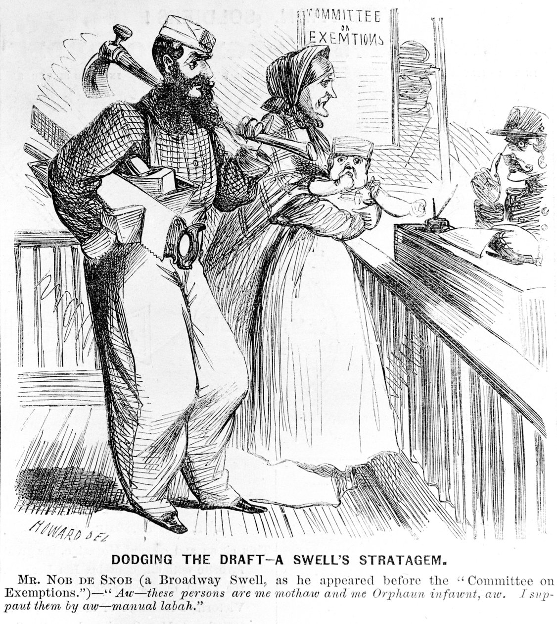 Dodging a Draft - A Swollen Stratagem, fra Frank Leslies Illustrated Newspaper, 19. september 1863 af American School