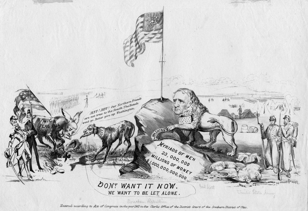 Vil ikke have det nu: vi ønsker at stå i fred, udgivet i Ohio, 1861 af American School