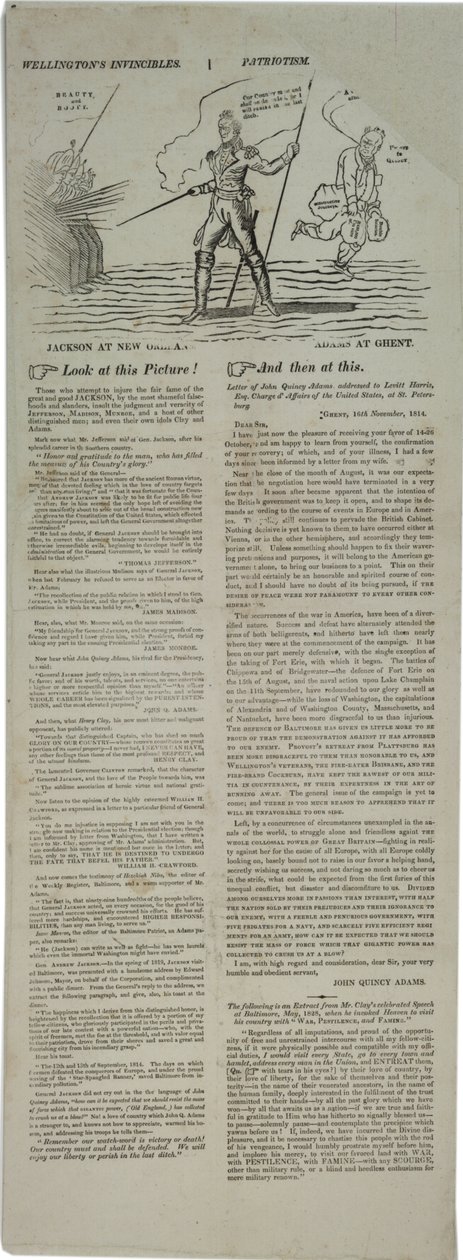 Valgplakat med prominente amerikanere, 1828 af American School