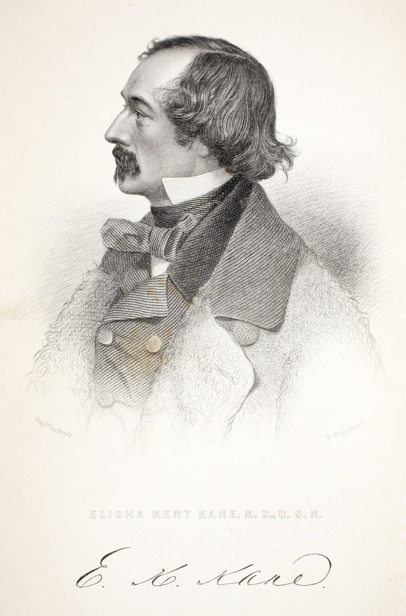 Elisha Kent Kane, illustration fra The second Grinnell Expedition in Search of Sir John Franklin..., 1856 af American School