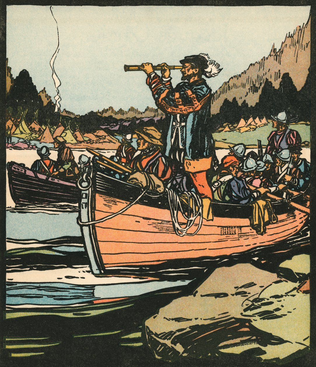 Opdagelsesrejsende: Jacques Cartier ved Saint Lawrence-floden af American School