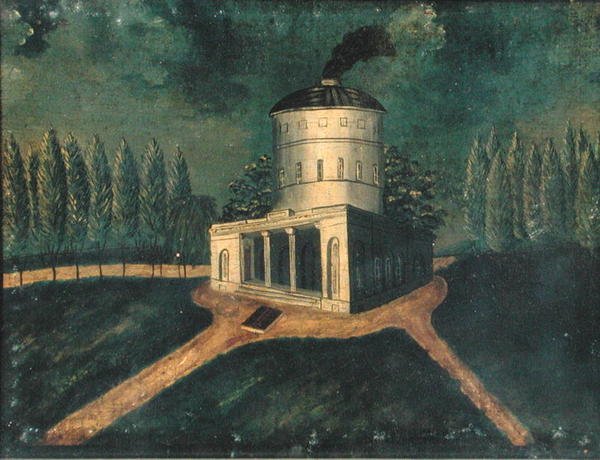 Fairmount Waterworks, ca. 1838 (olie på lærred) af American School