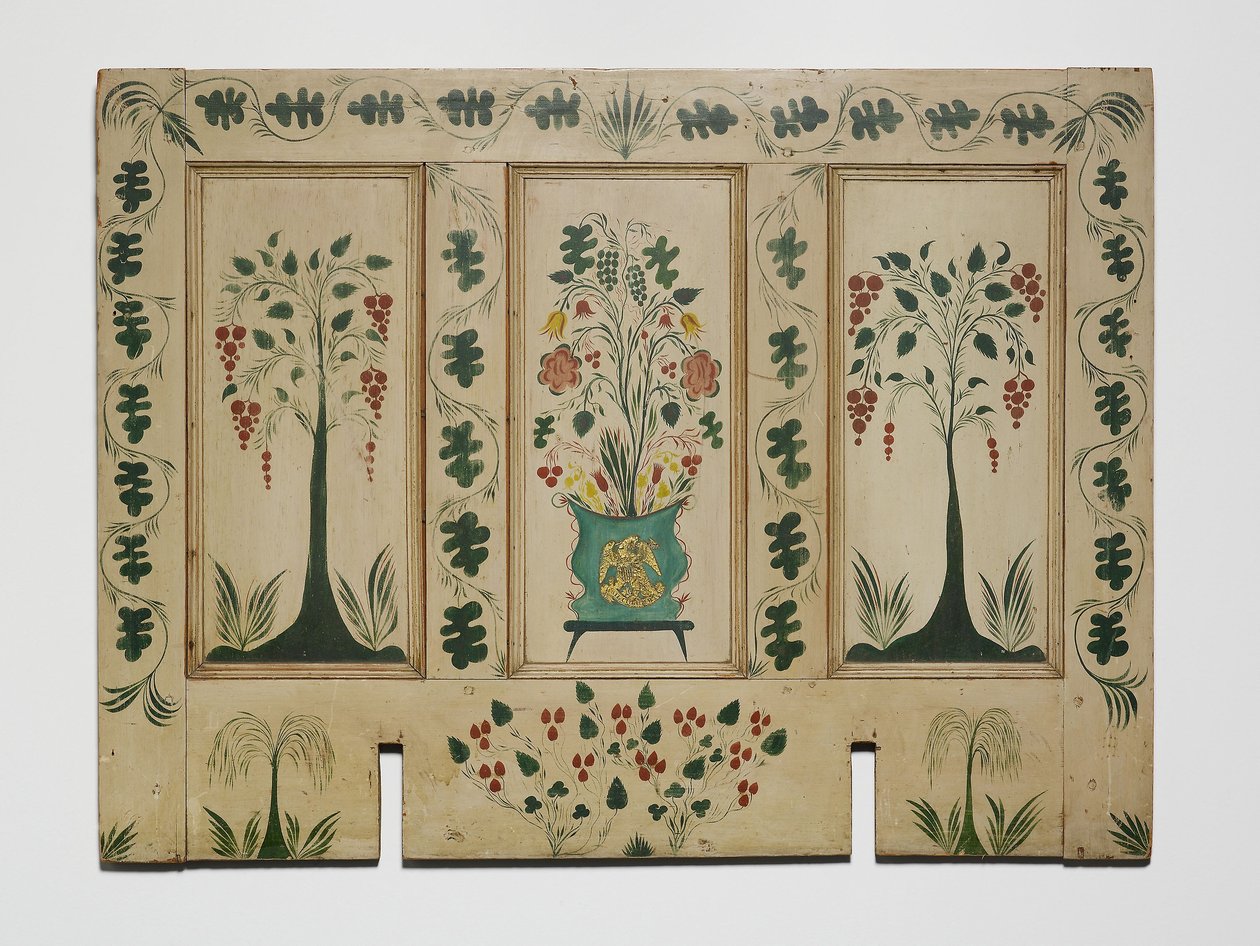 Fireboard, ca. 1820 (olie på fyrretræspanel) af American School