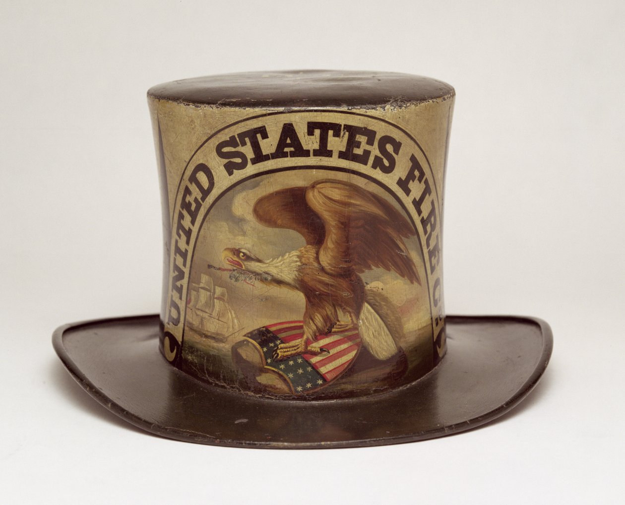 Firemans Parade Hat malet af David Bustill Bowser, ca. 1850 (læder) af American School