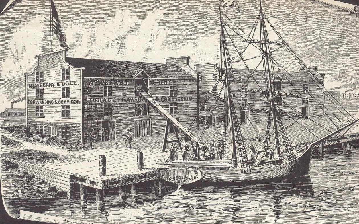 Første forsendelse af hvede fra Chicago lager, Newberry & Dole af American School