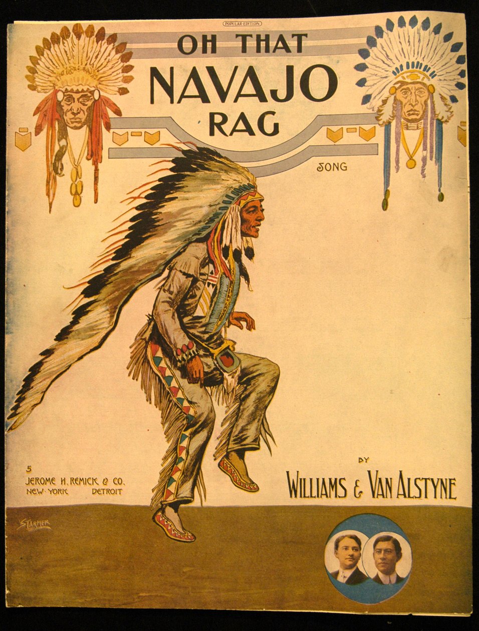 Forside til Oh that Navajo Rag af Williams og Van Alstyne, ca. 1912 af American School