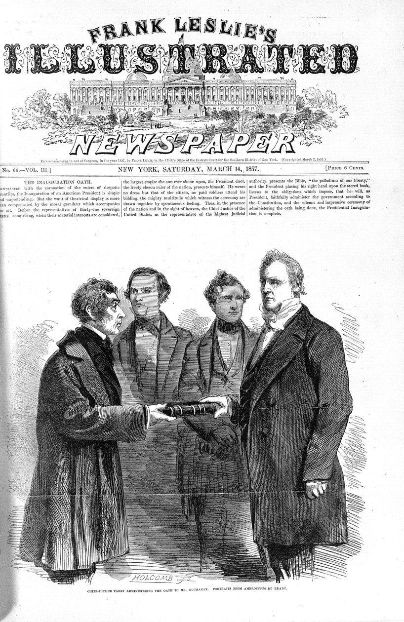 Forside til Frank Leslies Illustrated Newspaper 14. marts, 1857 af American School