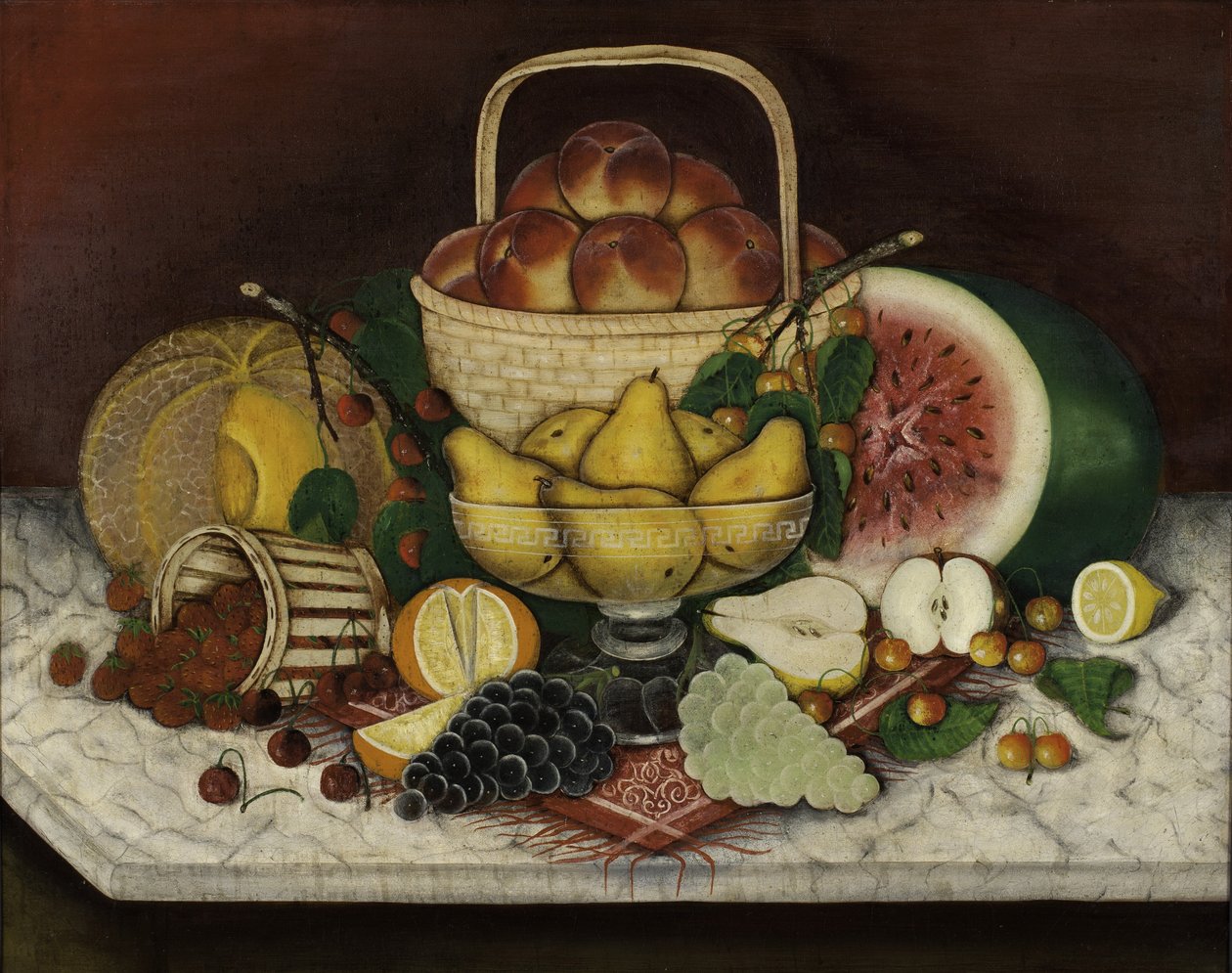 Frugt på marmor, 1865 af American School