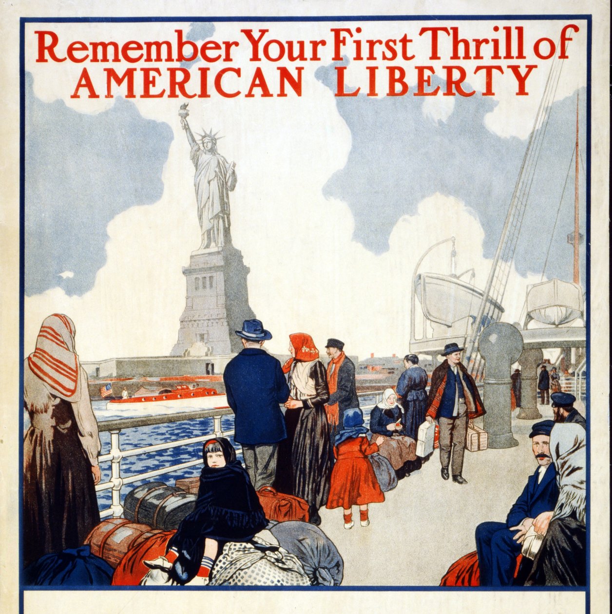 Fundraising plakat til 2nd Liberty Loan of 1917, pub. 1917 (farve litho) af American School
