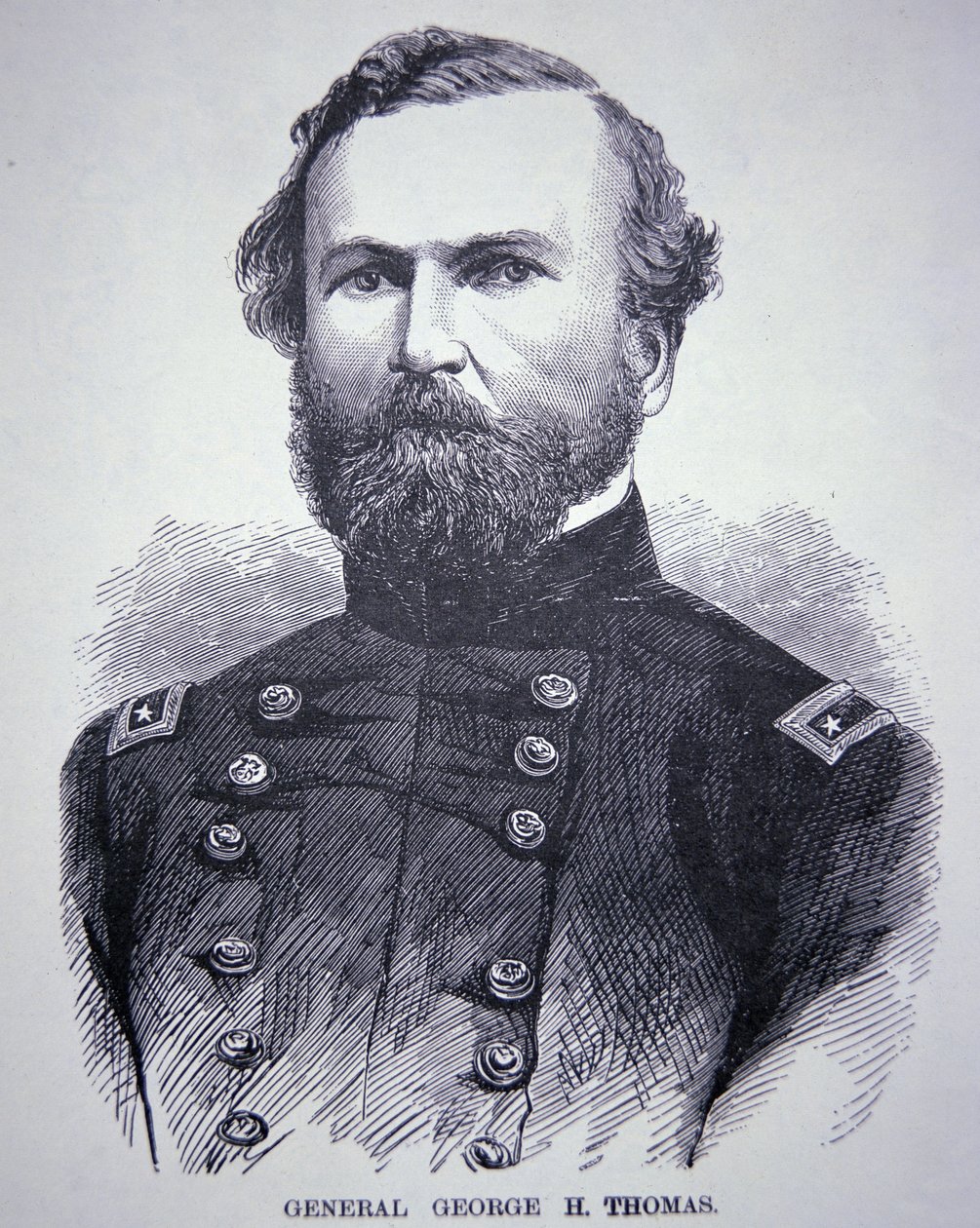 General George H. Thomas (1816-70) (gravering) af American School