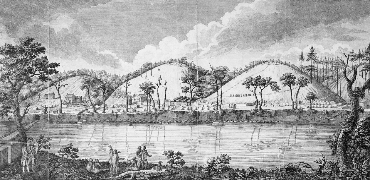 General John Burgoyne (1723-92) i møde med indianerne af American School