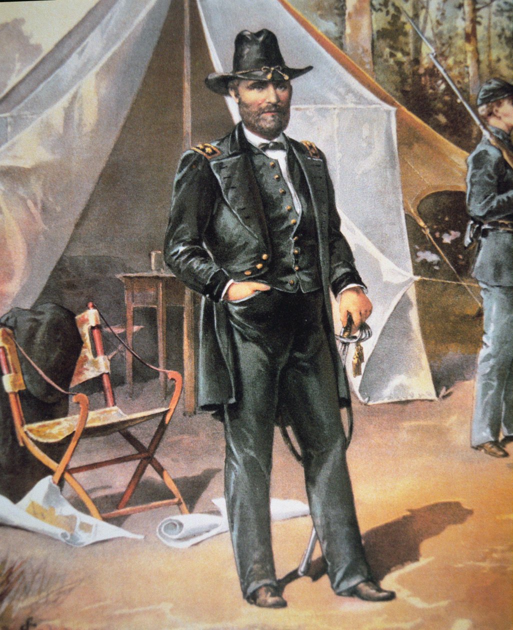 General Ulysses Simpson Grant (farve litho) af American School