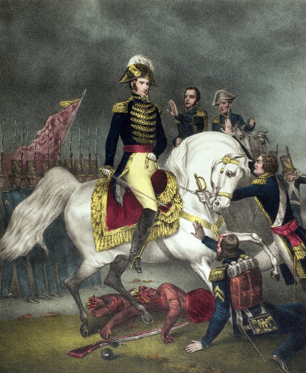 General William Henry Harrison i slaget ved Tippecanoe i 1811 af American School