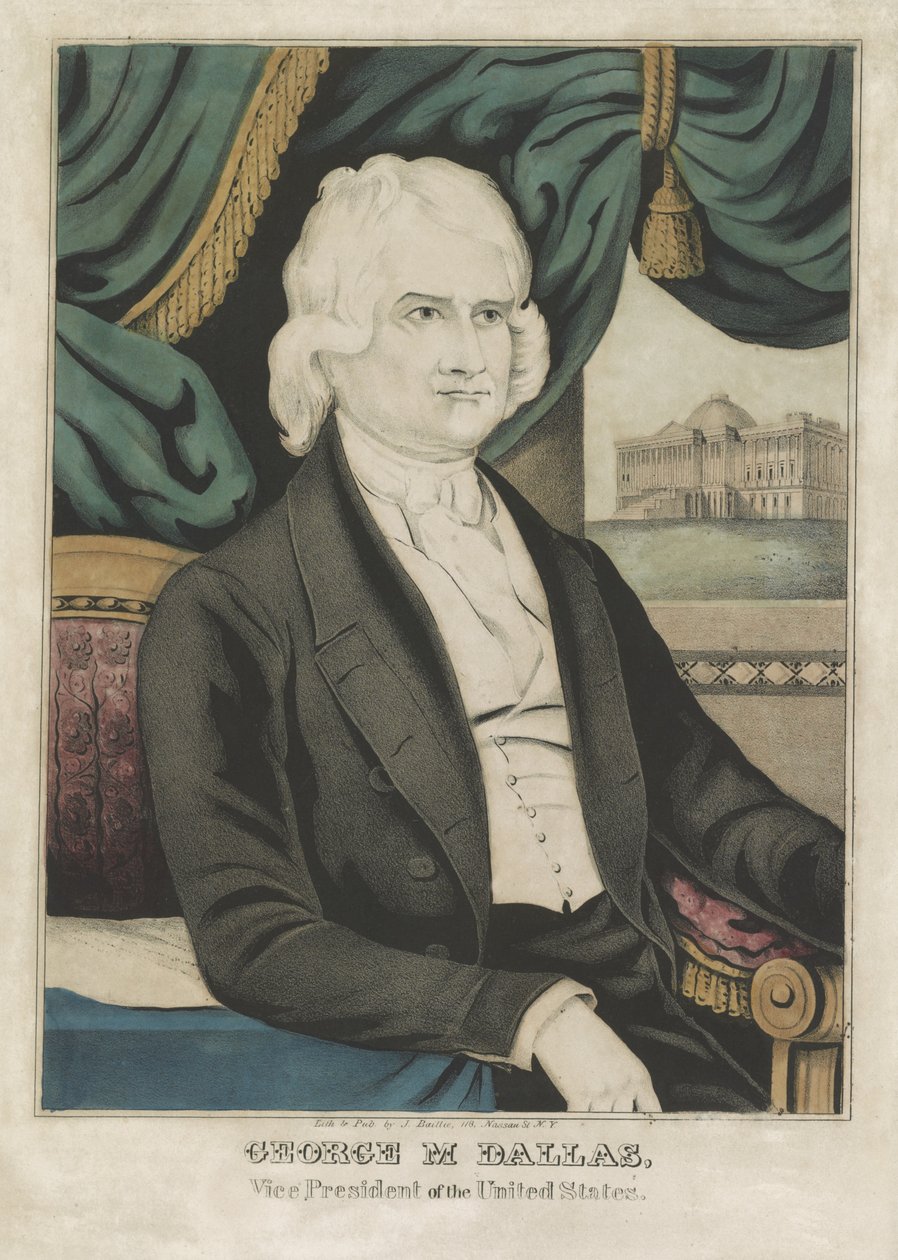 George M. Dallas, udg. 1844 (farvelitografi) af American School