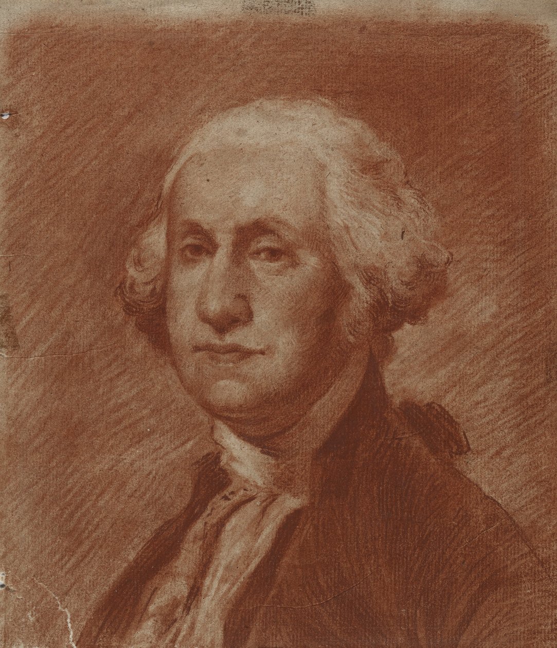 George Washington, begyndelsen af det 19. århundrede (conte farveblyant på lagt papir) af American School
