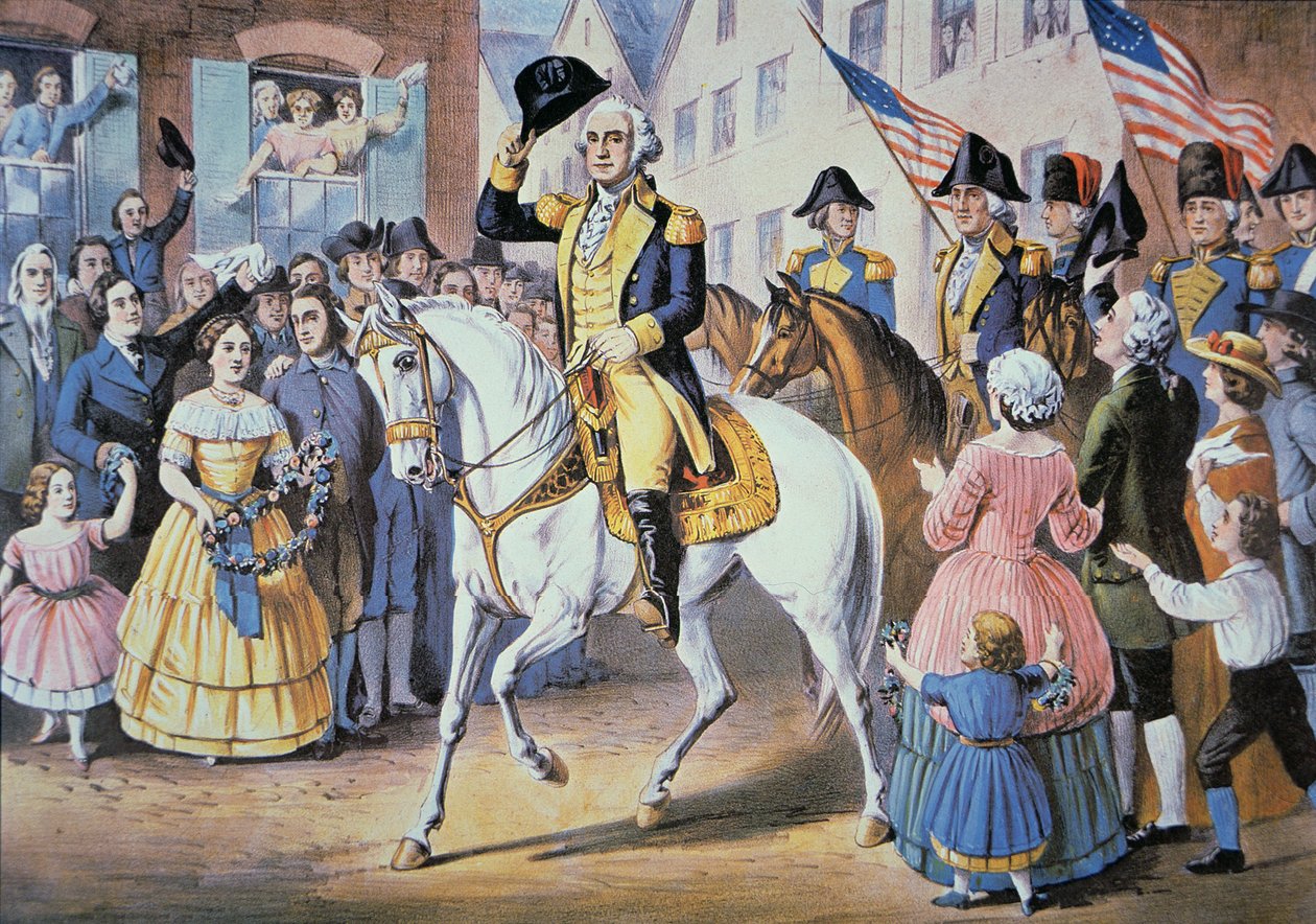 George Washington kommer ind i New York City den 25. november af American School