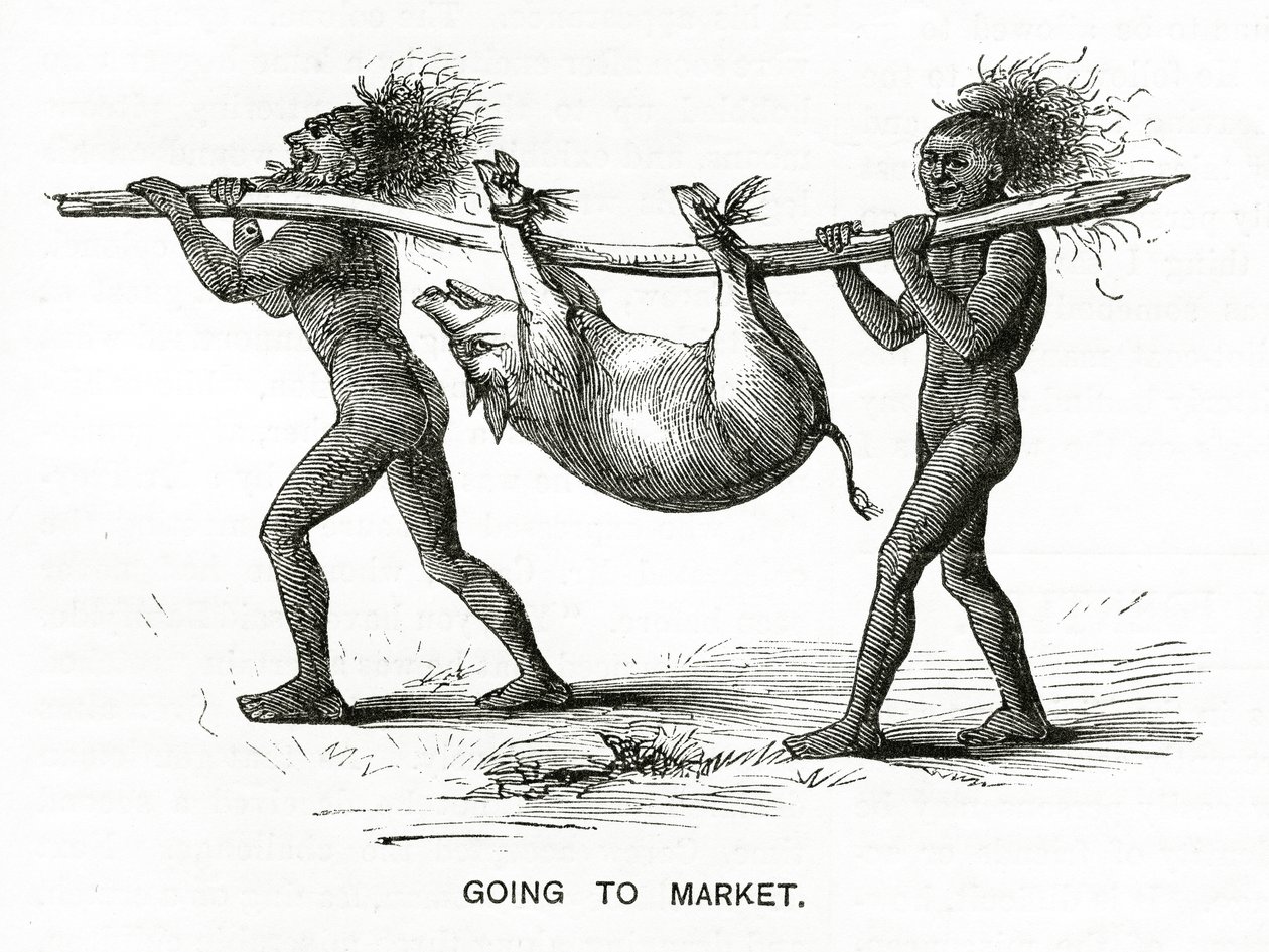 Going to Market, illustration fra Appletons Journal, 4. maj 1872 af American School