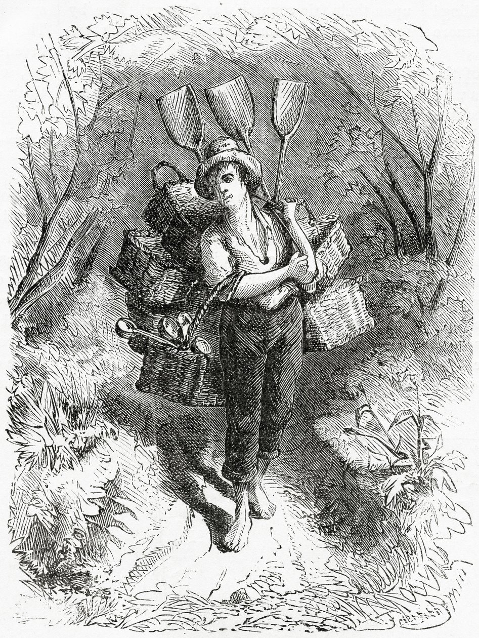 Going to the Store, illustration til en spillefilm, A Community of Outcasts, fra Appletons Journal, 23. marts 1872 af American School