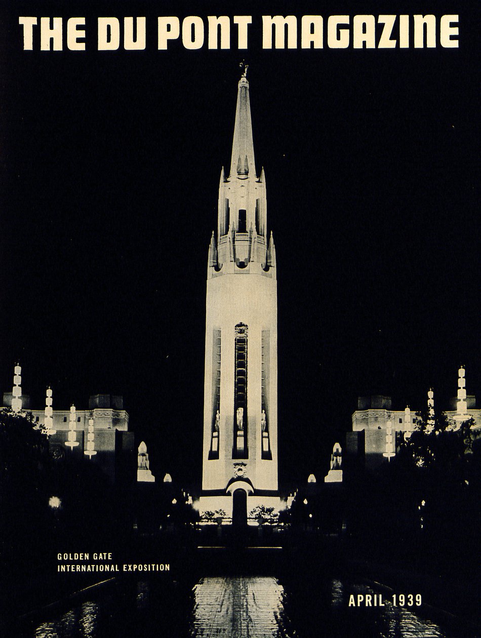 Golden Gate International Exposition, forside af DuPont Magazine, april 1939 af American School