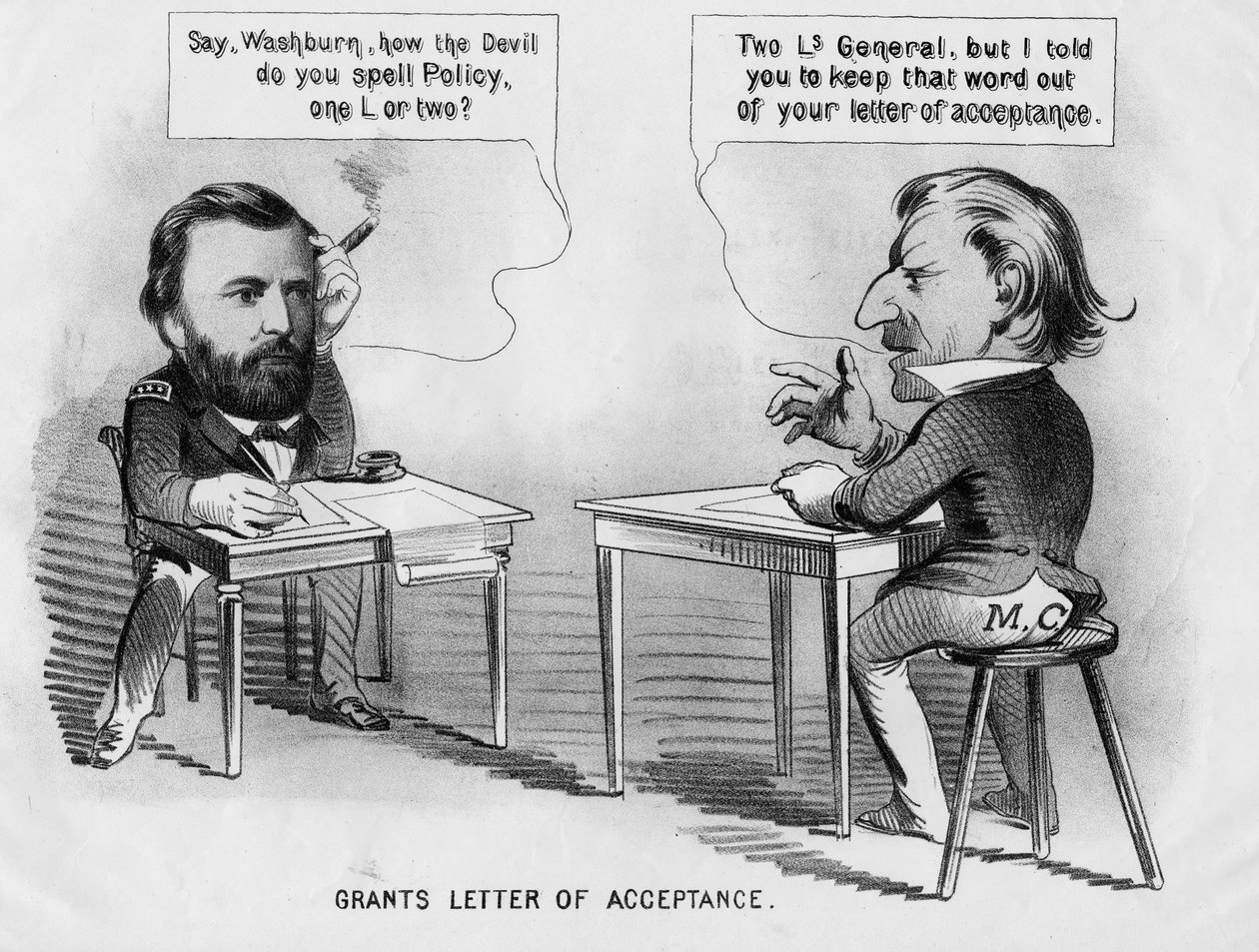 Giver acceptbrev, c.1868 af American School