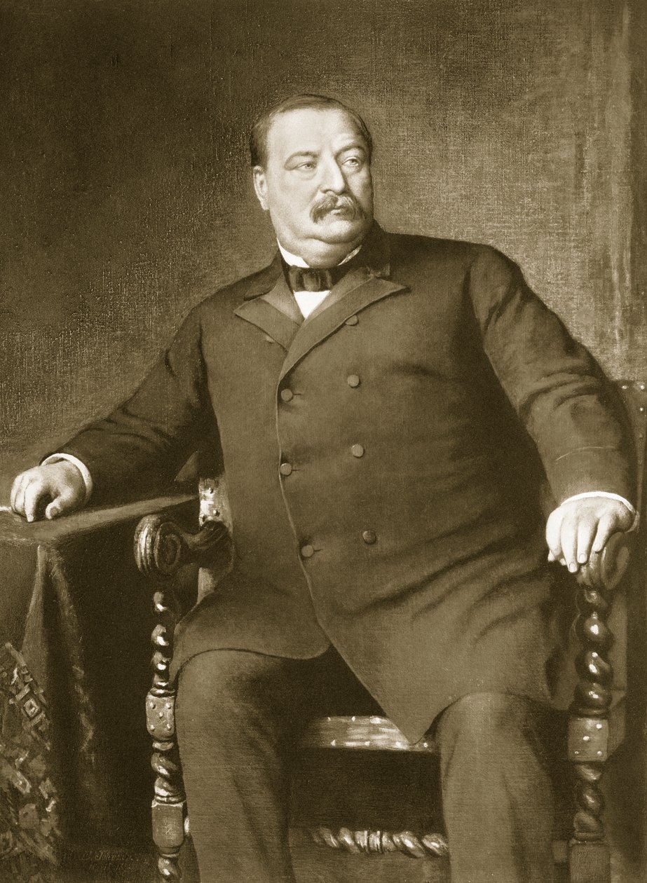 Grover Cleveland, 22. og 24. præsident for USA, pub. 1901 (fotogravure) af American School