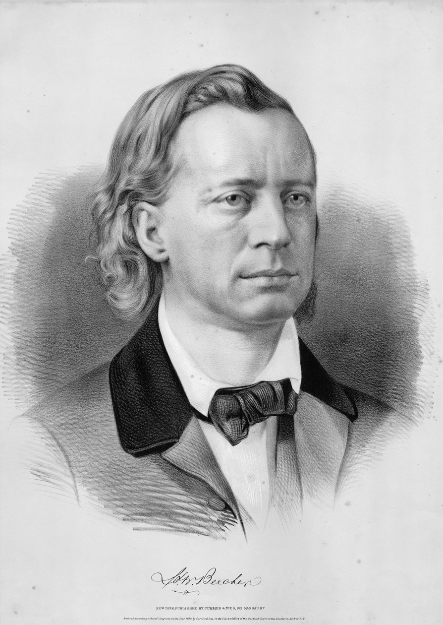 H. W. Beecher, pub. af Currier & Ives, 1860 af American School