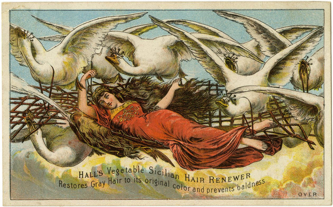 Halls Vegetable Sicilian Hair Renewer, Gendanner gråt hår til dets oprindelige farve og forebygger skaldethed, Recto (farve lito [varekort]) af American School
