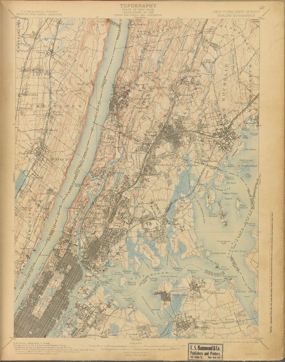 Harlem, undersøgelse af 1888-89 og 1897, udg. af 1900, repr. 1908 af American School