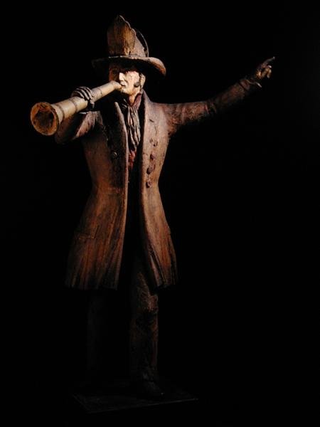 Harry Howard, chefingeniør for New York Volunteer Fire Department, ca. 1857 (polykrom malet og udskåret træ) af American School