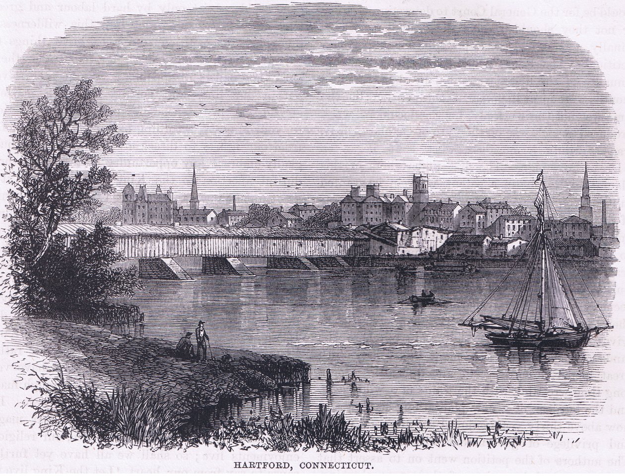 Hartford, Connecticut (1664), illustration fra Cassell