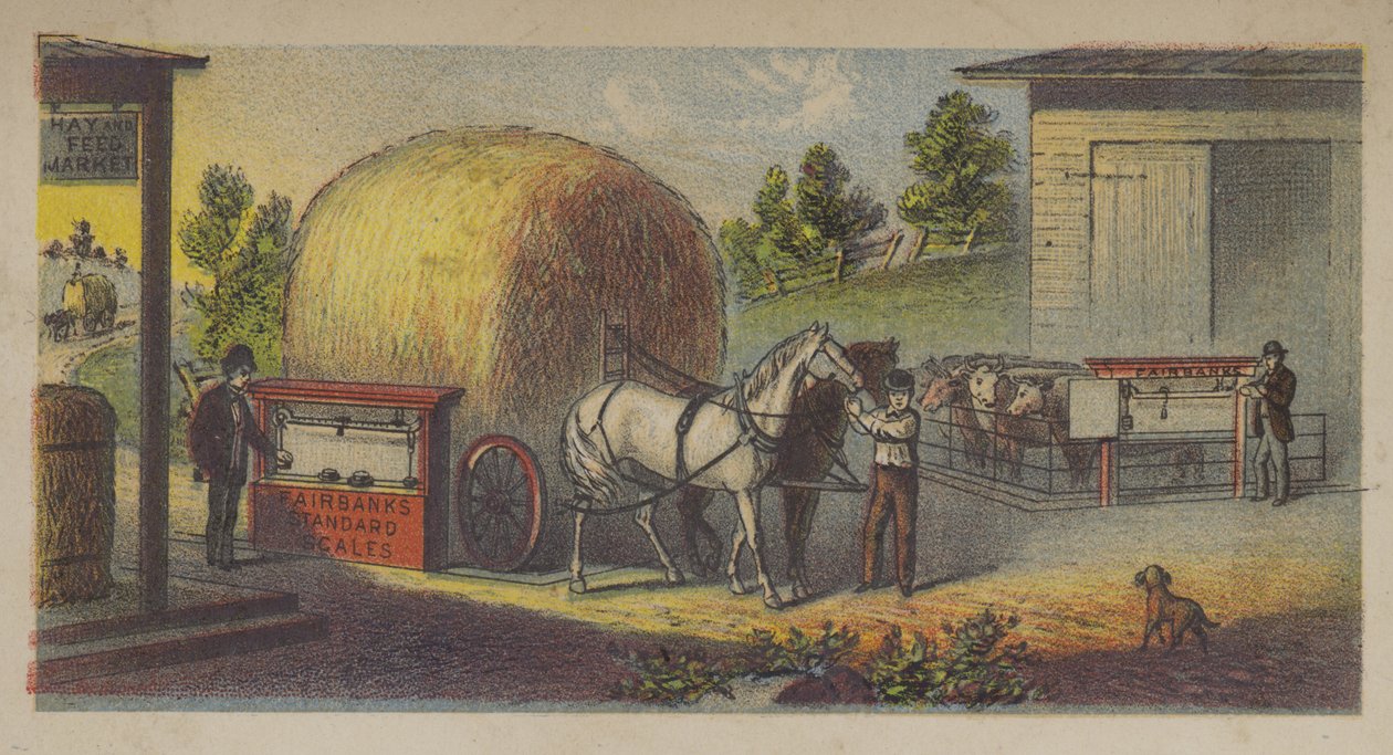 Hø vejes på Fairbanks standardvægt (chromolitho) af American School