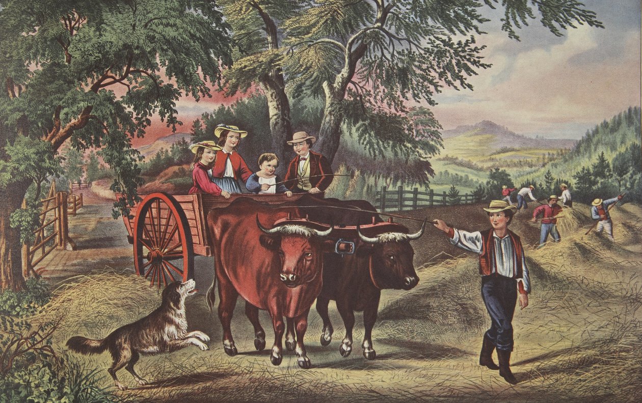 Høtid, Det første læs, udgivet. 1868, Currier & Ives af American School