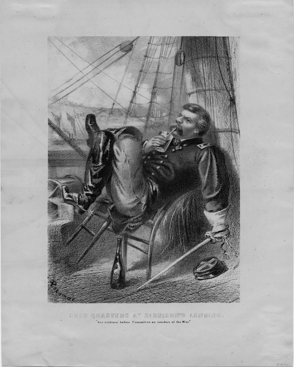 Hovedkvarteret ved Harrisons Landing: Se beviser for komitéen for krigsførelse, underskrevet af Potomac, ca. 1862 af American School