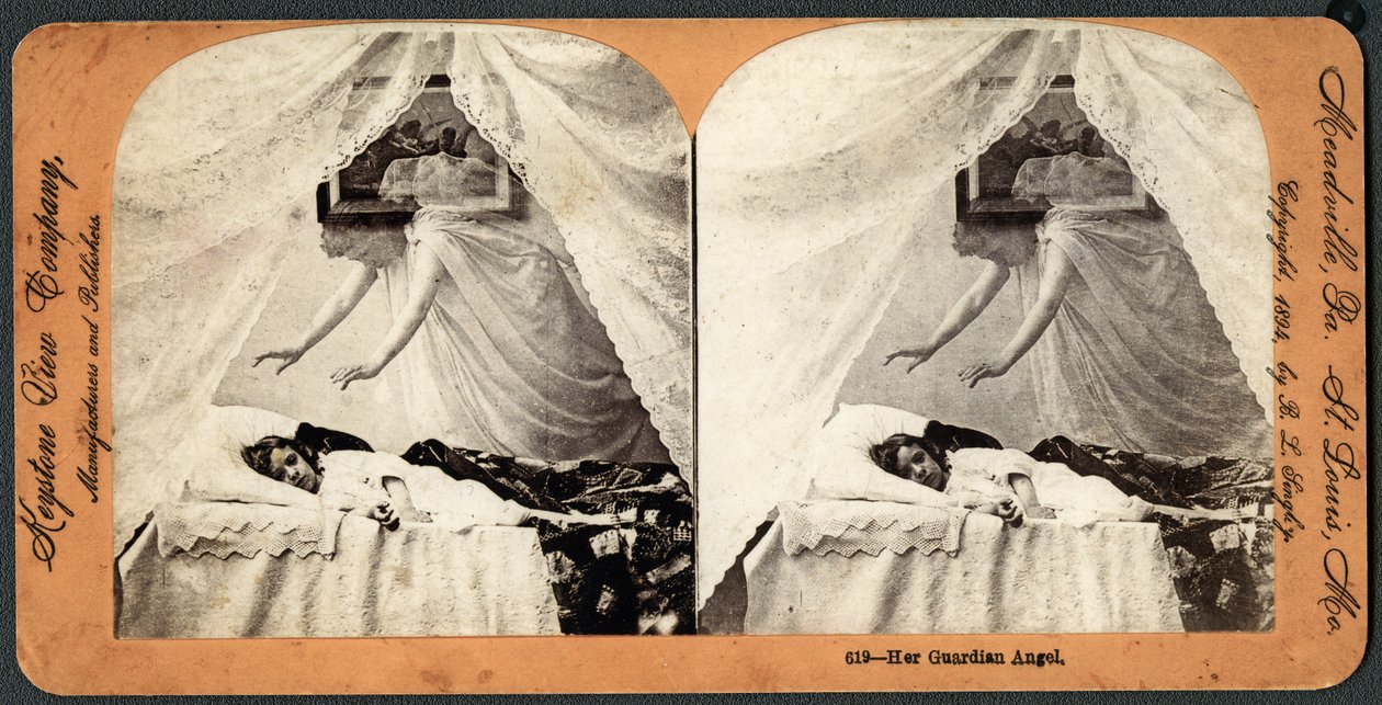 Hendes skytsengel, (stereograf) af American School