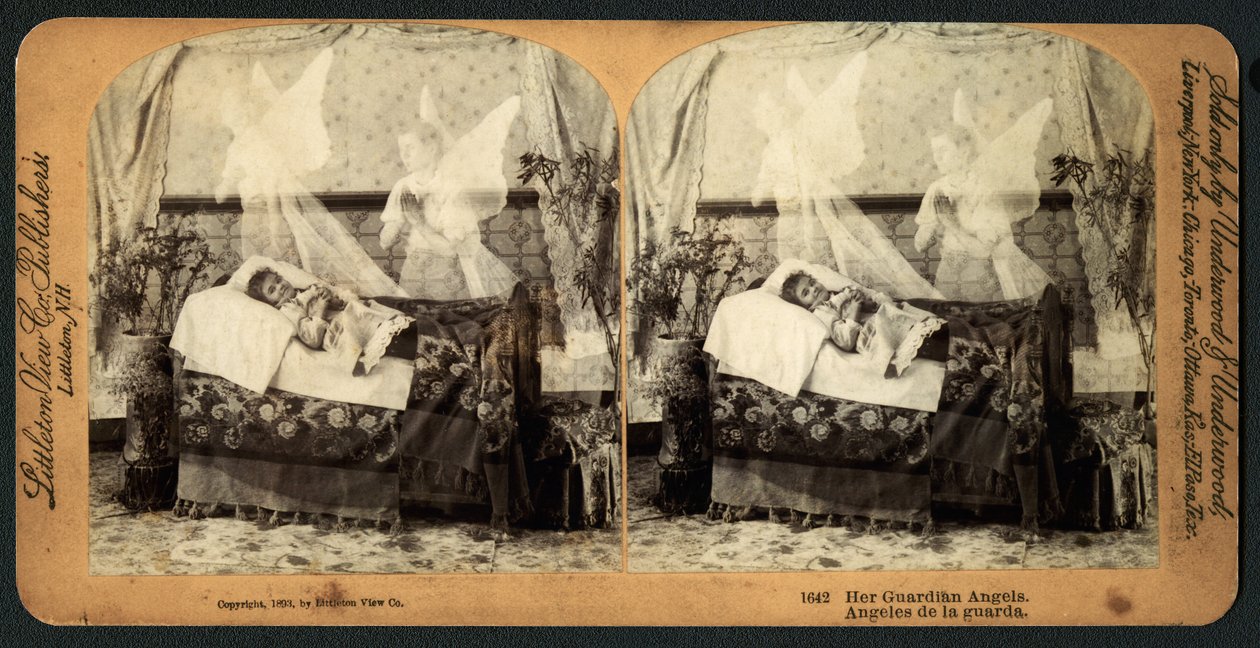Her Guardian Angels, 1893 (stereograf) af American School