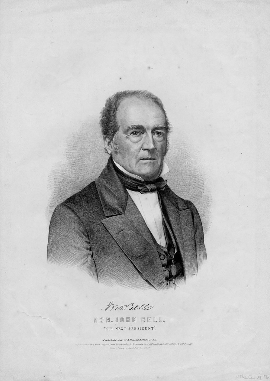 Hon. John Bell, vores næste præsident, pub. af Currier & Ives efter et fotografi af James E. McClees, Phila., 1860 af American School