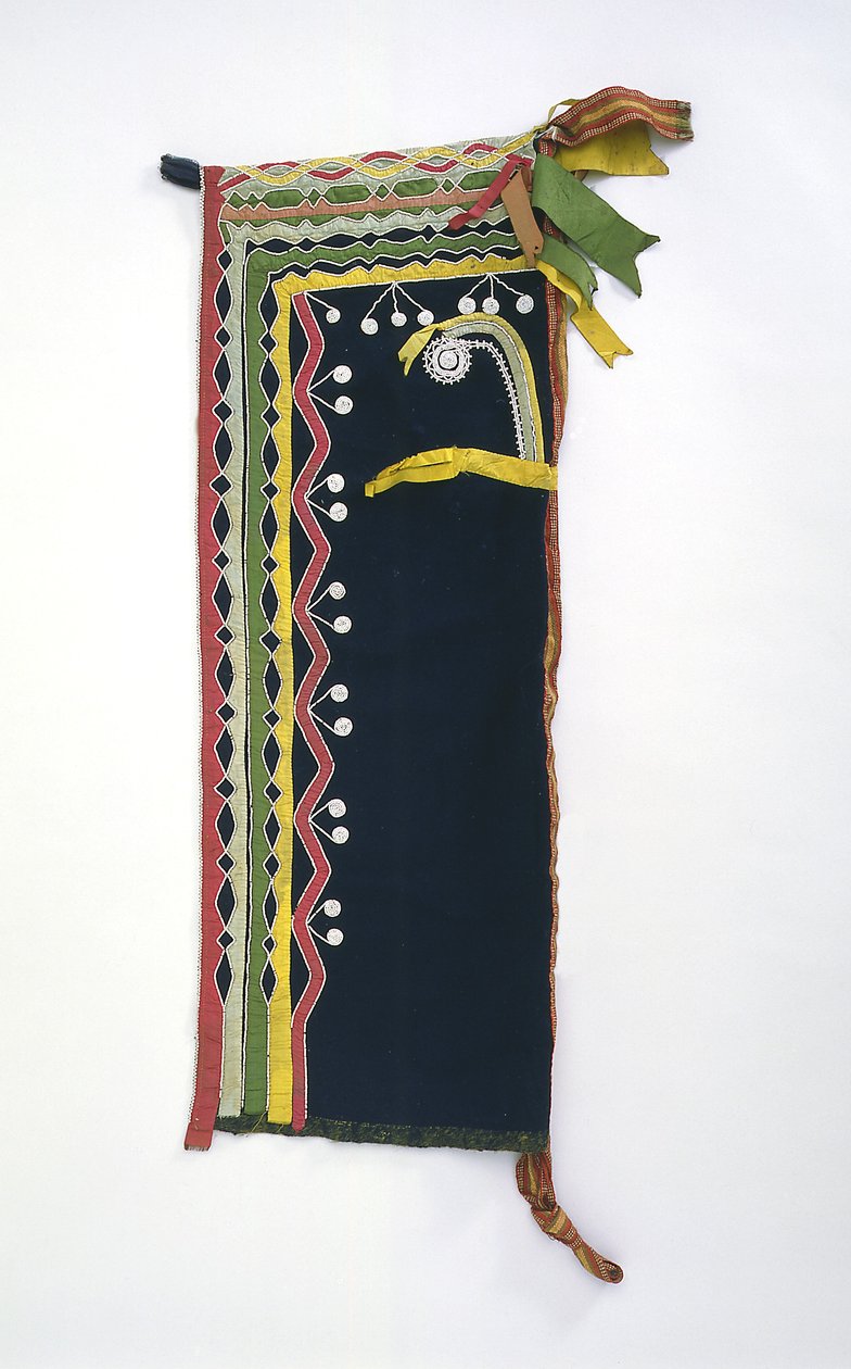Hætte, Chippewa, ca. 1840 (uld, glasperler og silkebånd) af American School