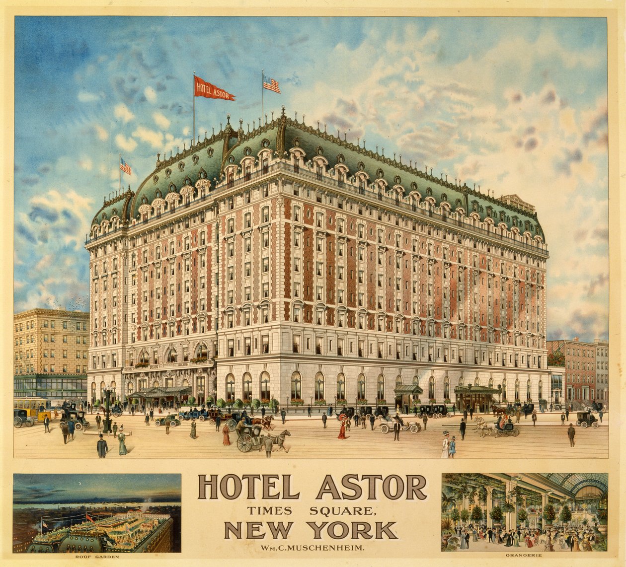 Hotel Astor, Times Square, New York, Wm. C. Muschenheim af American School