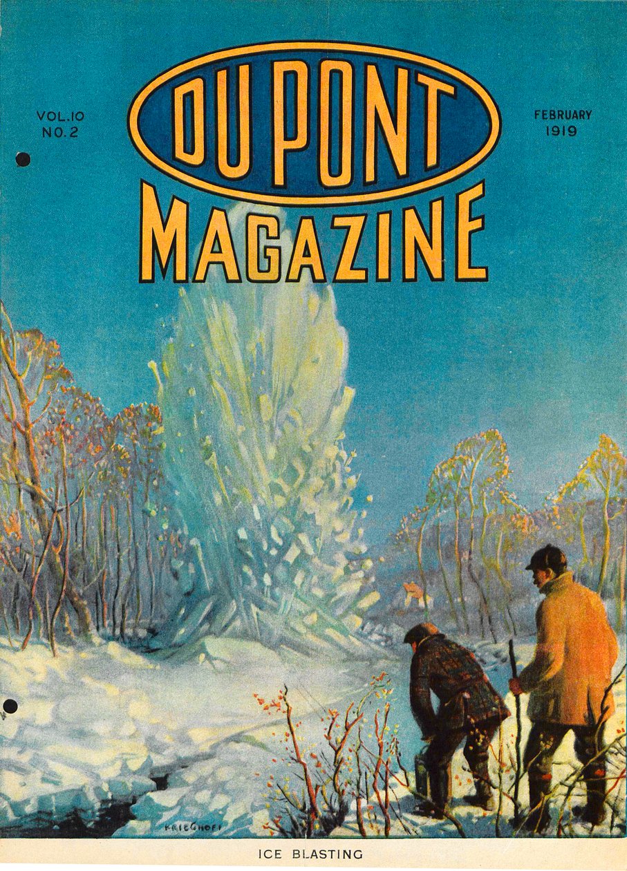 Ice Blasting, forside af DuPont Magazine, februar 1919 af American School