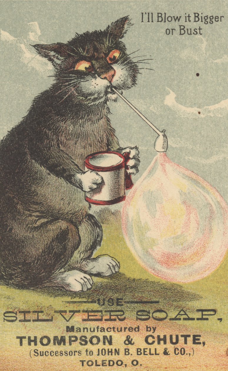 Ill Blow it Bigger or Bust, annonce for Sølvsæbe, c.1880 af American School