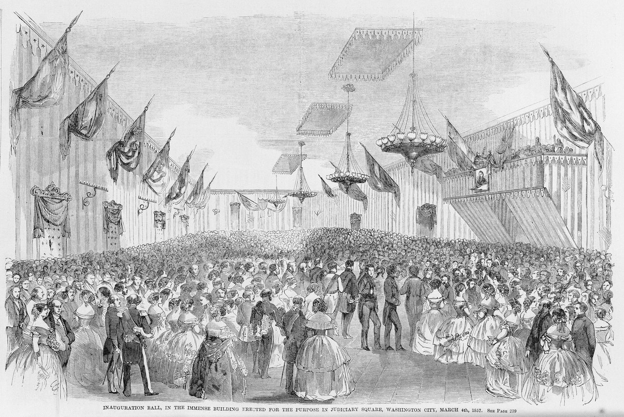 Indvielsesbal, trykt i Frank Leslies Illustrated Newspaper, 21. marts 1857 af American School