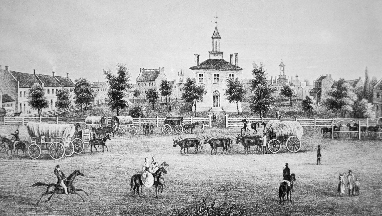 Independence, Missouri, ca. 1850 (gravering) af American School