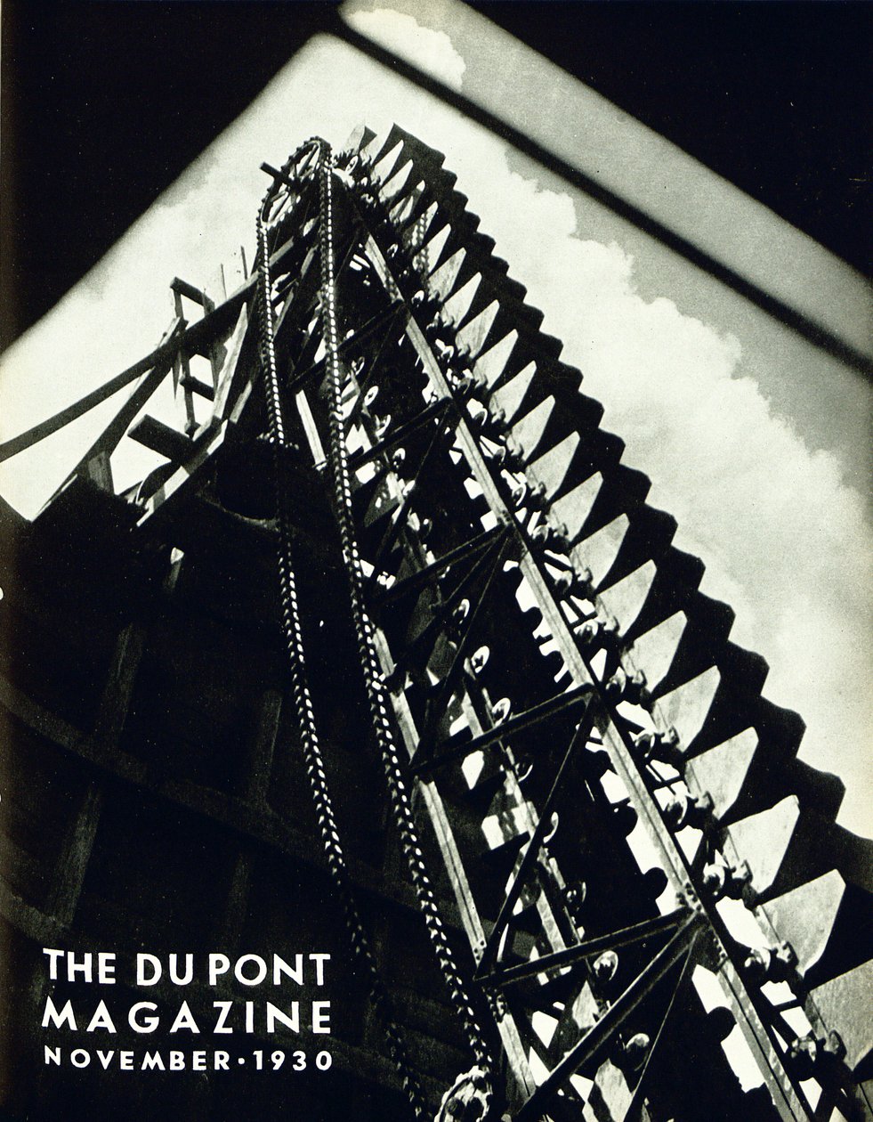 Industrielt maskineri, forside af DuPont Magazine, november 1930 af American School