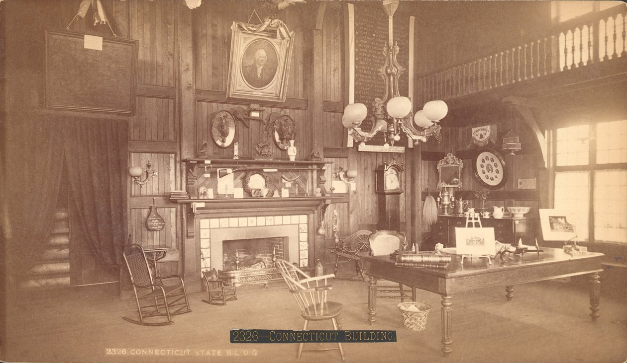 Interiør af Connecticut State Building (albumin i sølv) af American School