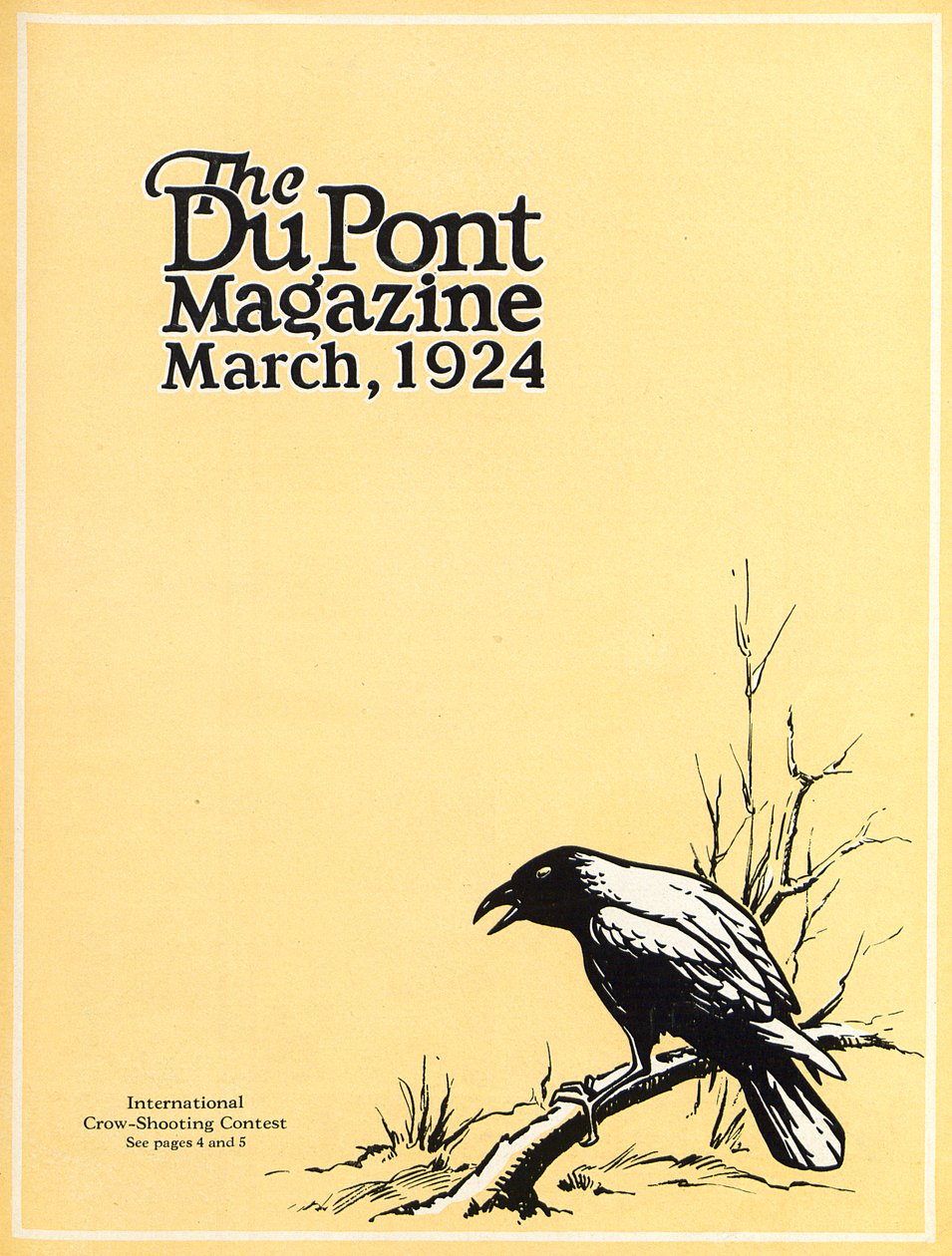International Crow-Shooting Contest, forside af DuPont Magazine, marts 1924 af American School