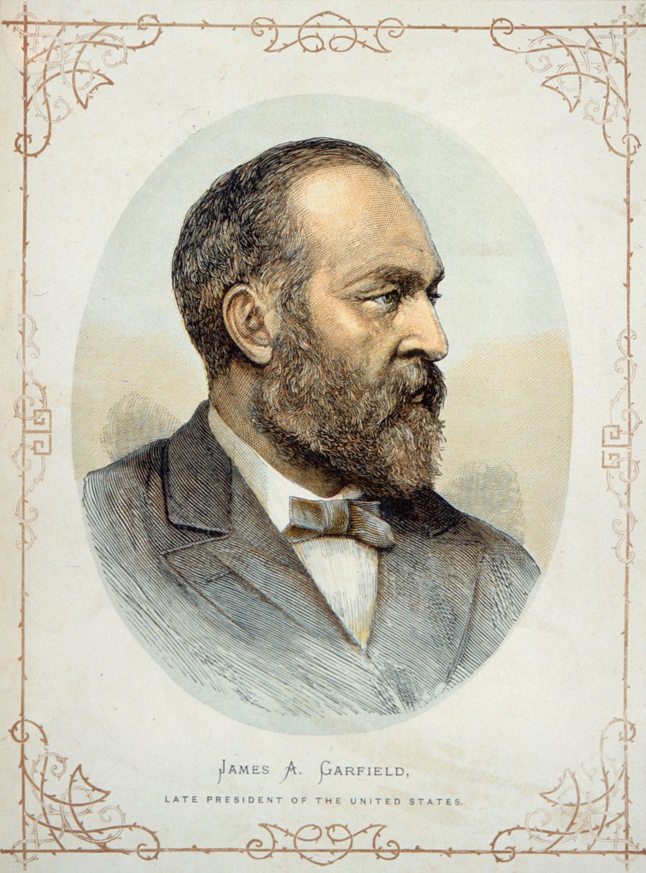 James A. Garfield (1831-81), senere præsident for USA (farve litho) af American School