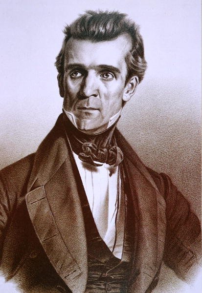 James Knox Polk (1795-1849) (litho) af American School
