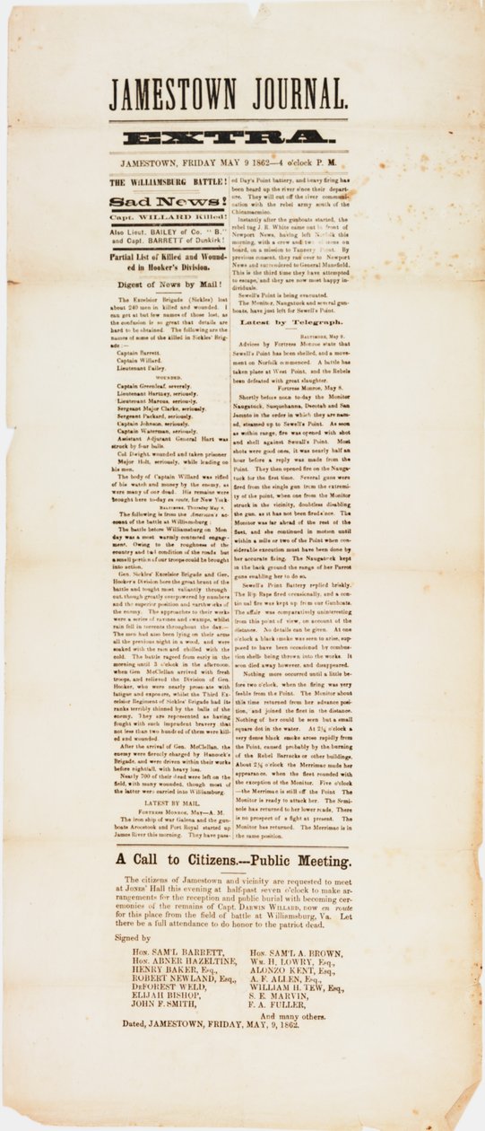 Jamestown journal ekstra, 9. maj 1862 af American School