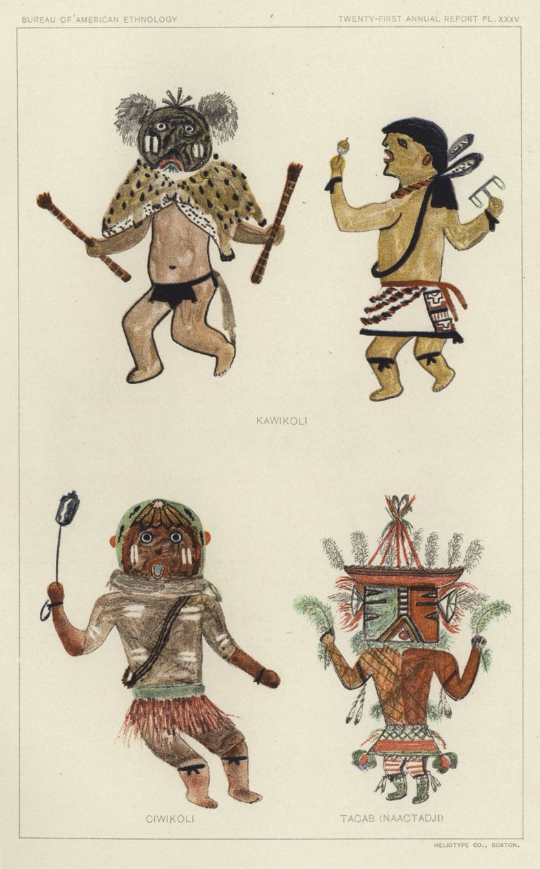 Kawikoli, Ciwikoli, Tacab (Naactadji) (farvelitografi) af American School